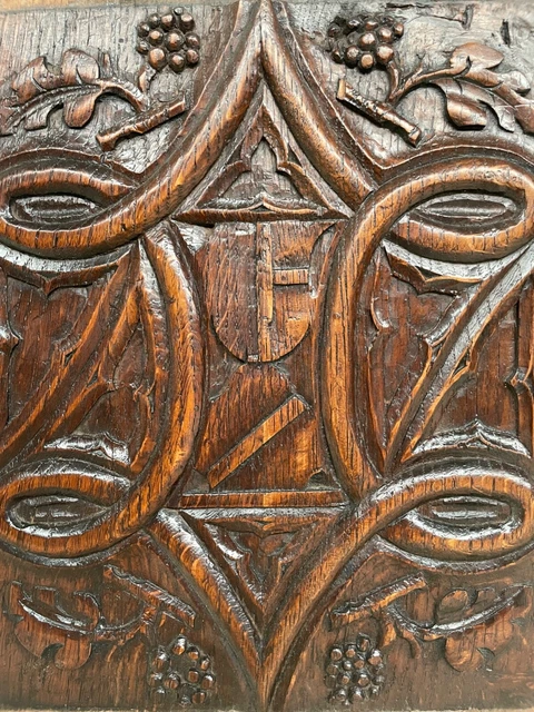 A Stunning Gothic Panel in oak (2 From 4)