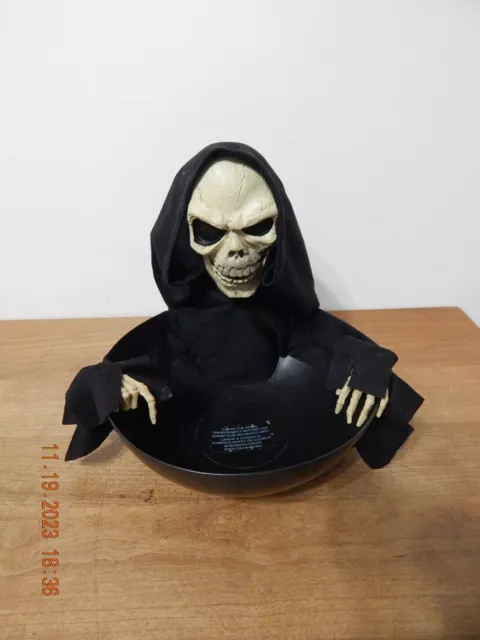 Magic Powers Halloween Motion Animated Talking GRIM REAPER Candy Dish