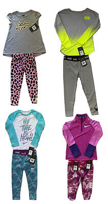 NWT NIKE or DRI-FIT Top/Tank & Leggings 2 Piece Outfit; Sizes 4, 5, 6, 6X