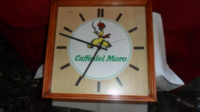 Orologio "Caffe' Del Moro" Da Parete Vintage Originale Anni '60 Funzionante