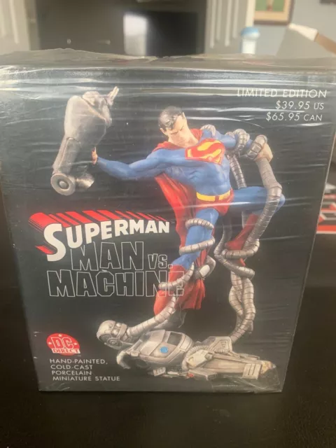 Dc Direct Superman Man Vs Machine Mini Porcelain Statue #95/2500 Low Number Dc Direct Superman Man Vs Machine Mini Porcelain Statue #95/2500 Low Number