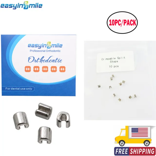 Easyinsmile Dental Orthodontic Crimpable Hooks Split Stops for Arch Wire 10PC/PK