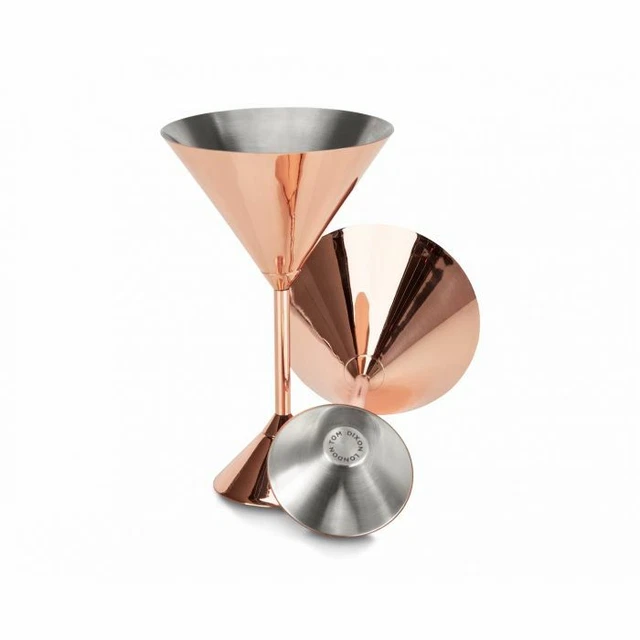 Tom Dixon Plum Copper & Blue Glass Martini Set with Ice Bucket and Glasses 3