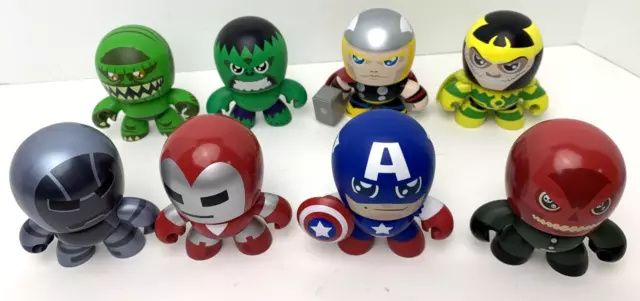 Lot of 8 Marvel Mighty Muggs Mini Double Packs Hulk Thor Ironman Red Skull Loki
