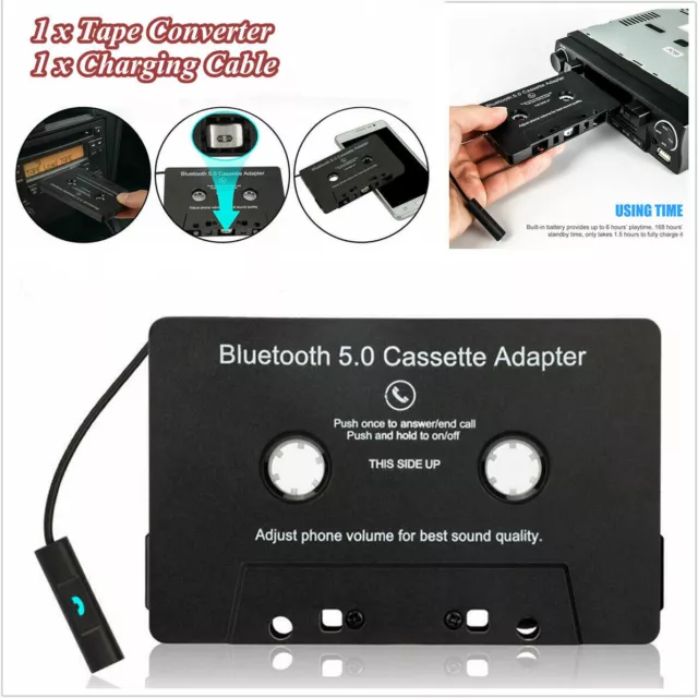 Bluetooth5.0 Car Audio Tape Cassette Adapter Konverter für iPhone Android MP3 CD 2