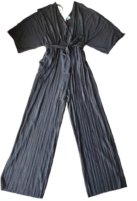 Wayne Cooper Size M 12-14 Black Metallic Jumpsuit NWOT