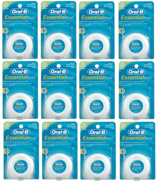 Hilo Oral B Esencial 50M Como Nuevo Encerado - Paquete De 12