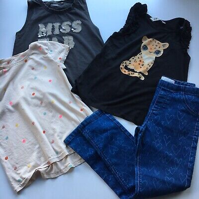 GIRLS BUNDLE H&M Marks And Spencer Age 6  7 To 8 Years JEANS  T-Shirts TOPS Cute