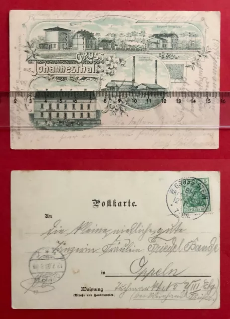 Litho AK JOHANNISTHAL in Schlesien 1903 Bahnhof Gross Stein  RAR  ( 84028