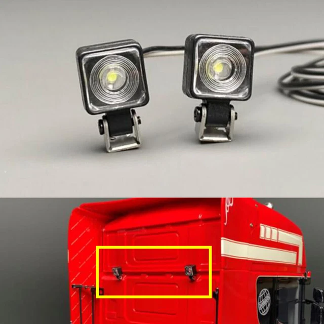 FOR 1/14 TAMIYA Truck RC Car Square Spotlight D01 Upgrade Accessories
