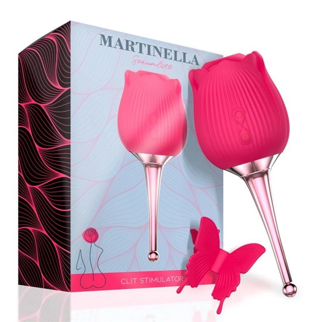 MARTINELLA - Rose Vibrator, Air Pulse Mujer Estimulador de Clítoris con...