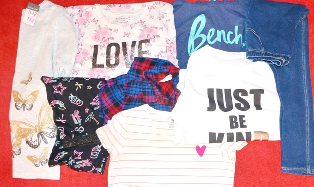 GIRLS CLOTHES BUNDLE  JUMPER LEGGINGS TOPS SHIRT TSHIRT AGE: 11-12 YEARS 8 iTEMS