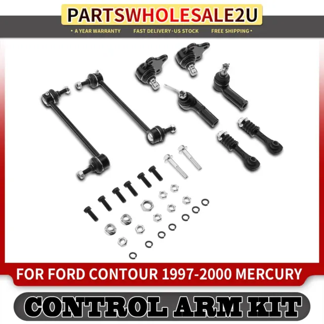 8x Front & Rear Sway Bar Link & Tie Rod End & Ball Joint for Ford Contour 97-00
