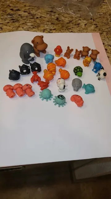 Gumball Machine Sized Toy Lot of 29  Mini Animal Figures 27 small /2 Larger