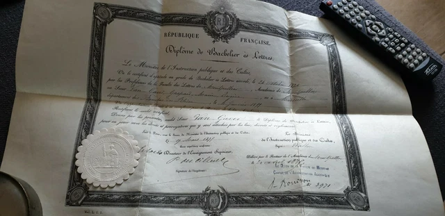 Diplôme De Bachelier En Droit Ancien - Daté De 1823, Signé Au Nom Du Roi, Toulouse, Occasion