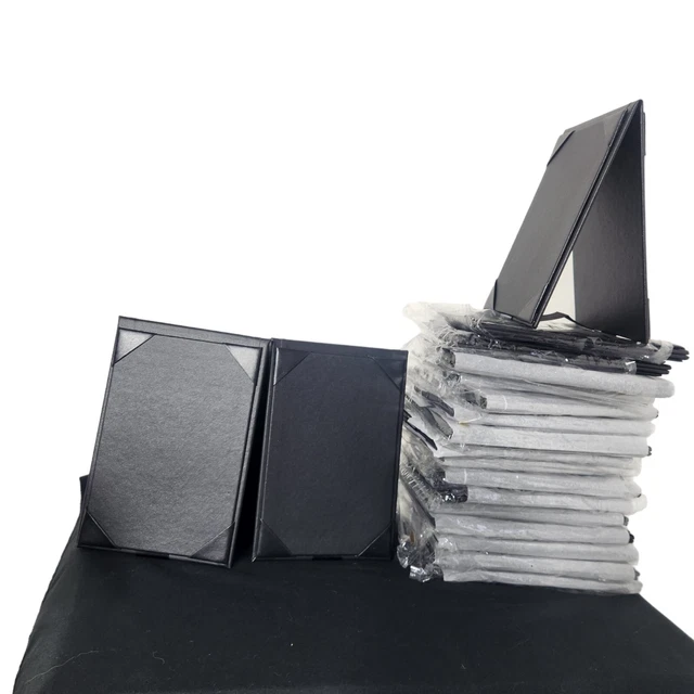 19 Black Leather Two Sided 5" x 7" A-Frame Table Tents