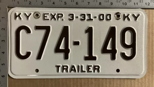 2000 Kentucky trailer license plate C74-149 stamped year 00 13489