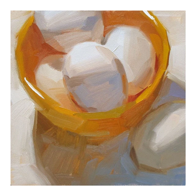 Hand Painted on Canvas DIY Abstract Eggs Oil Paint By Numbers Drawing Kit Craft