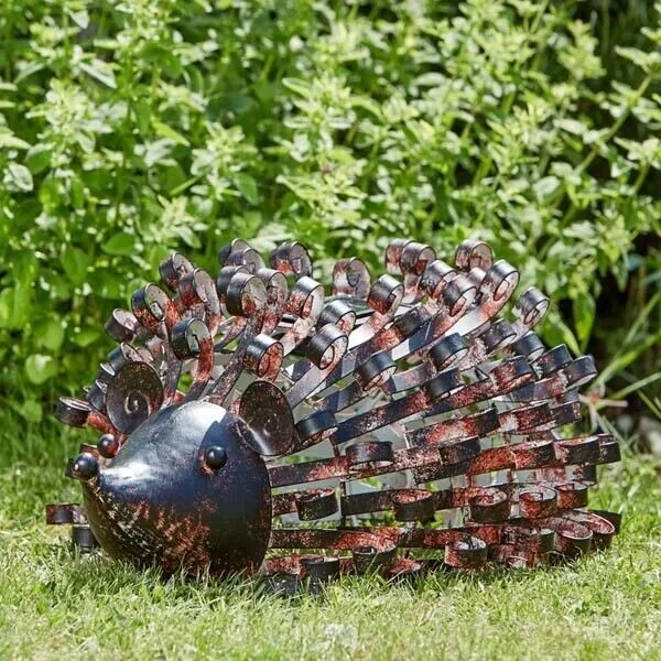 Solar Metal Silhouette Hedgehog Garden Decoration Patio Path LED Light Ornament