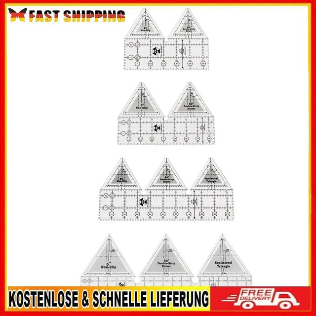 Acrylic Quilting Ruler 60 Degrees Triangle Template Hand Sewing Cutting Cloth