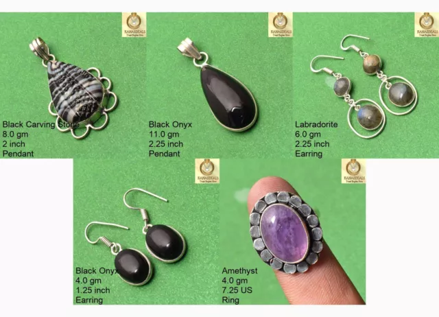 BLACK CARVING STONE Wholesale 5pc Combo Pendant Remarkable Jewelry