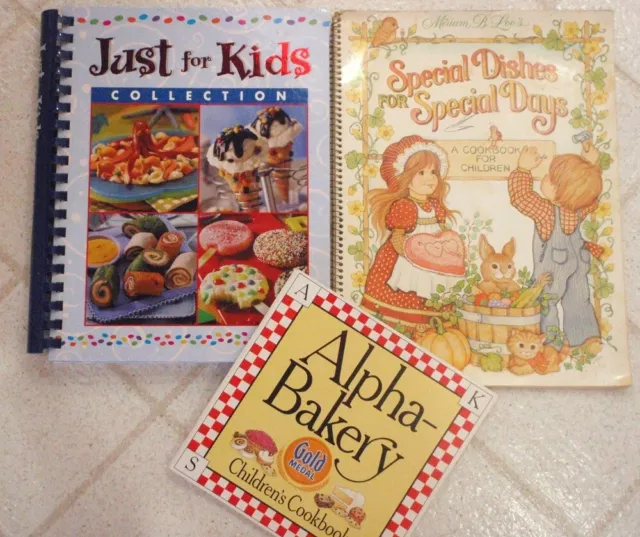 3 CHILDRENS COOKBOOKS: Miriam Loo's SPECIAL DISHES, Just for Kids, Alpha-Bakery