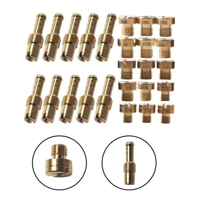 Gold Main Nozzle Set for Mikuni VM22 VM24 125/150/200/250/ATV #15 375