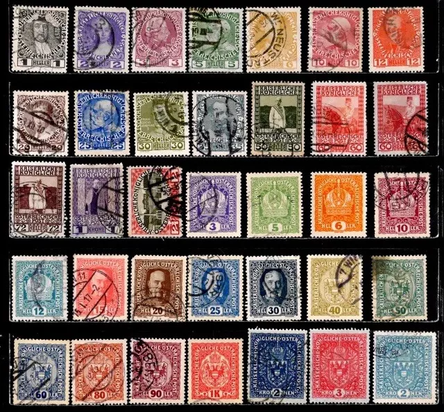 AUSTRIA: 1908 - 18 CLASSIC ERA STAMP COLLECTION Briefmarken Lot 180822E