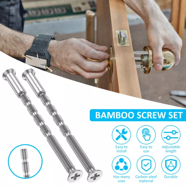 50X Door Handle Screw Universal M4 Bolt Carbon Steel Connecting Screws Sleevesㄜ