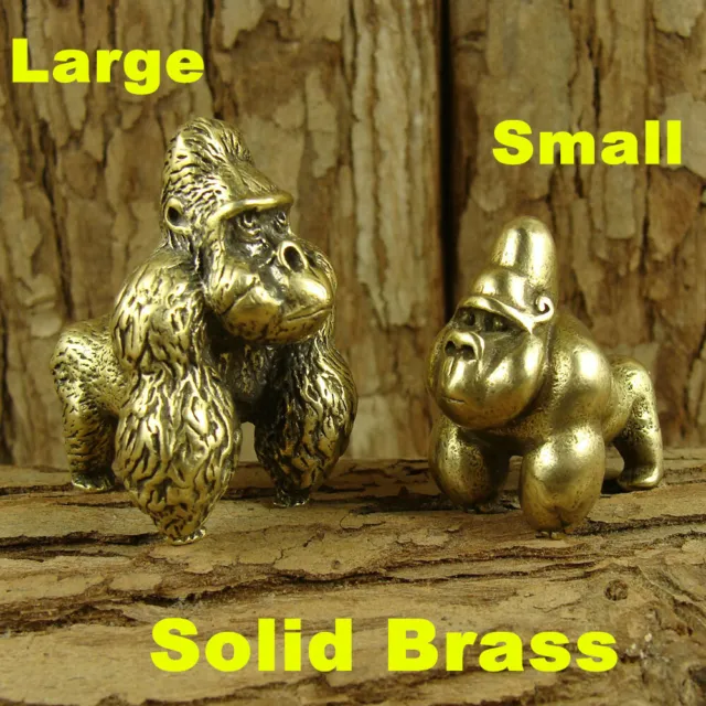 Solid Brass Gorilla Ornament Wild Animals Gorilla Statue Figurine Decoration