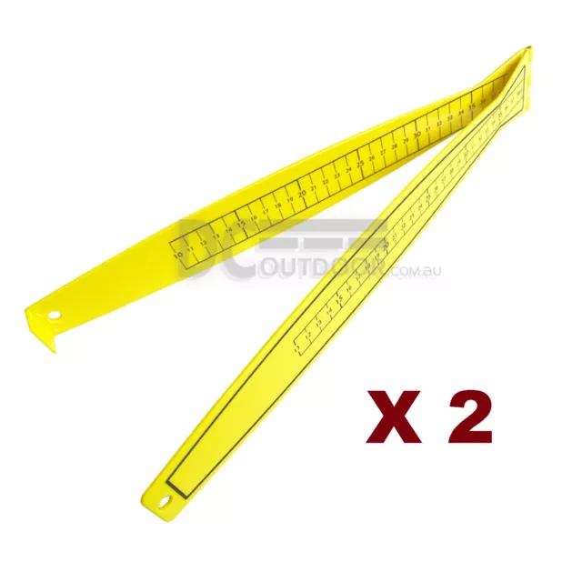 2 x Foldable Fish Ruler Fish Measure Hinged Fish and Crab Measure - max. 80cm