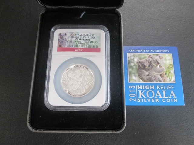 2013 P Australian KOALA High Relief SilverCoin 1 Oz NGC One Of First 1000 Struck