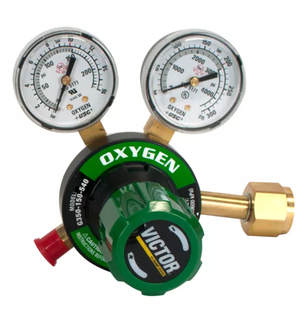 Victor 0781-9433 G350-150-540 Oxygen Heavy Duty Single Stage Regulator, CGA 540