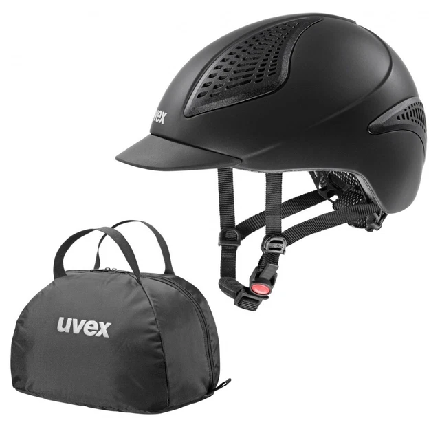 Reithelm EXXENTIAL II Uvex black mat inkl. Uvex Helmtasche Reitkappe schwarz