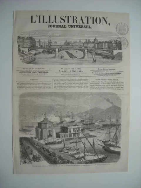 GRAVURE 1862. VOYAGE DU ROI D’Italie. RECEPTION PAR LA MUNICIPALITE DE NAPLES...
