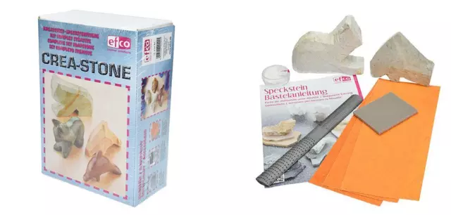 efco KreativSet Specksteintiere Speckstein Rohlinge Tiere DIY Schnitzen 9-teilig