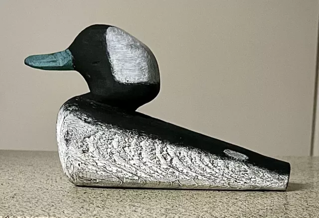 Bufflehead Drake Small Duck Decoy Hand Carved Cedar Fencepost EG Norfolk NC