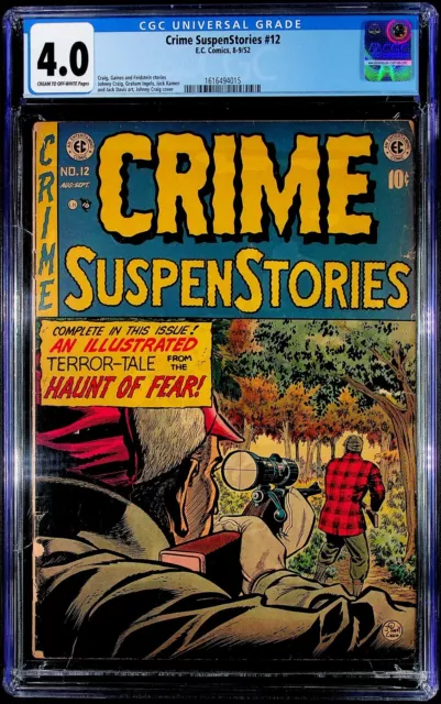 Crime SuspenStories #12 CGC 4.0 Johnny Craig Cover, EC Comics, Pre-Code Horror