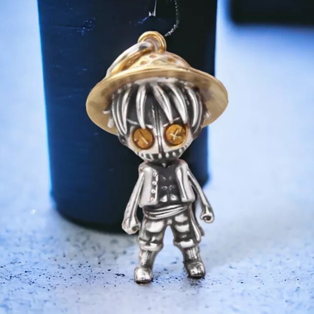 Scarecrow Straw Hat Man Cartoon Doll Pendant 925 Sterling Silver Gift UK