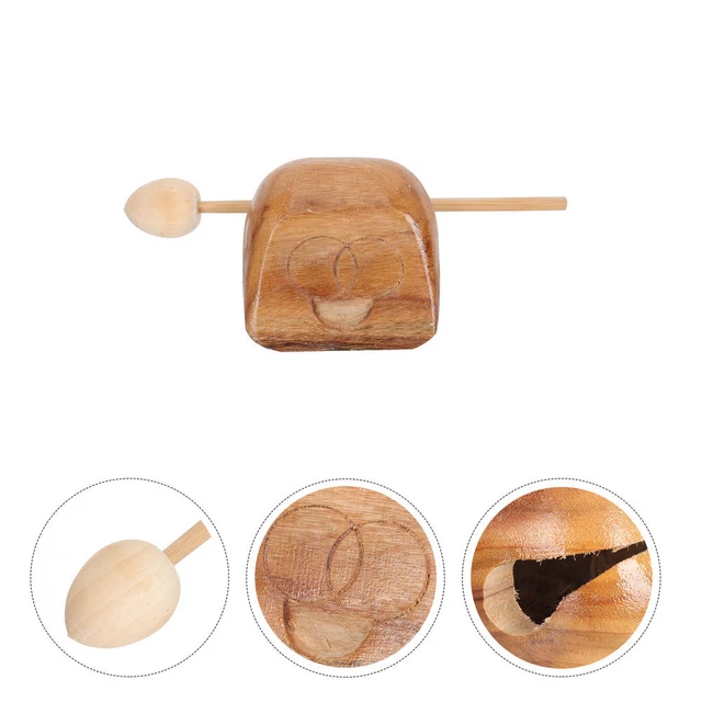 1 set strumento a percussione con bastone in legno strumento percussioni buddista blocco di legno