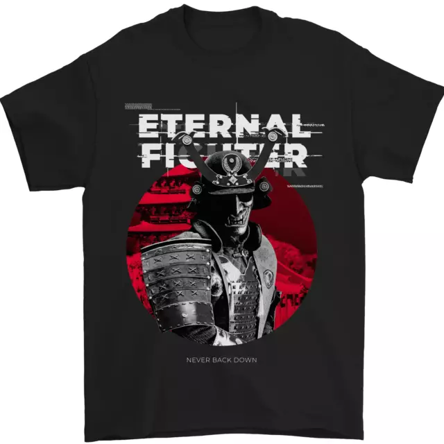 Samurai Fighter Skull MMA Mixed Martial Arts Mens T-Shirt 100% Cotton