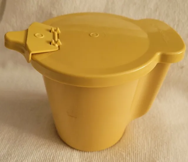 Vintage TUPPERWARE Creamer 574-11 Flip Top Yellow Harvest Gold 2