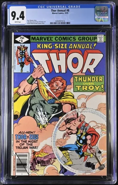 Thor Annual #8 Cgc 9.4 Vs Zeus John Buscema White Pages 1014