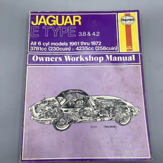 Haynes Jaguar E Type 3.8 & 4.2 Workshop Service Manual 6 Cyl Models 1961-1972