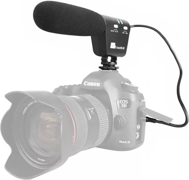 3.5mm External Interview Video Recording Microphone 4 Nikon Canon Camera DSLR DV