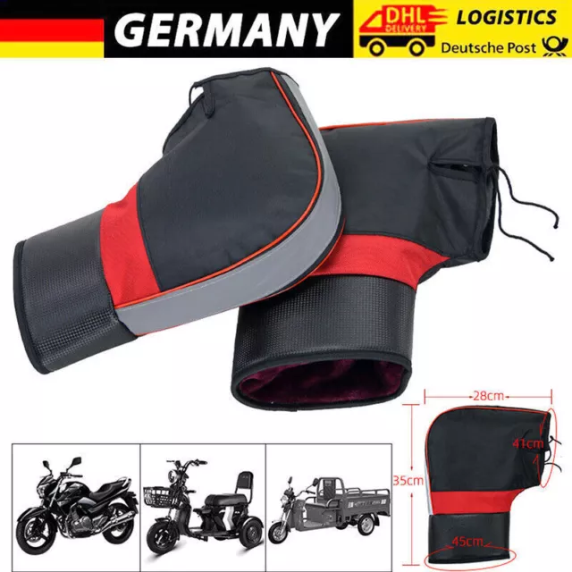 1 Paar Wasserdichte Motorrad-Lenkerhandschuhe Hand Muffs Winter Roller Wärmer DE