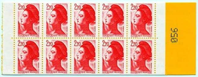 Timbre Variétés BRIAT : 2,30 Rouge - Référence Yvert Carnet 2614-C3a Conf 9 B23N