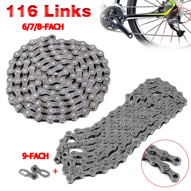 Fahrradkette 116 Glieder 6/7/8-Fach 9 Fach MTB Road Fahrrad Kette Mountain Bike