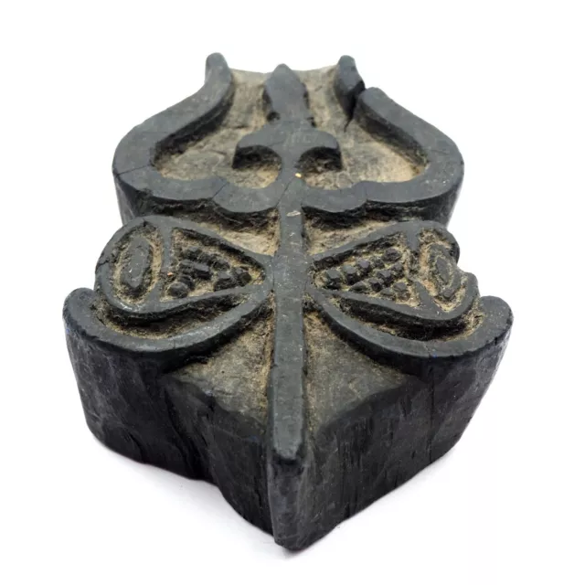 Antico Blocco Per Stampa - Trident Di Shiva - Trishula त्रिशूल - Nepal - XIX