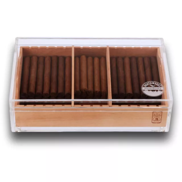 Large Acrylic 75-Cigar Humidor Powered by Boveda 3